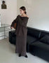 High Quality Knitted Off Shoulder Pullover With Long Skirts